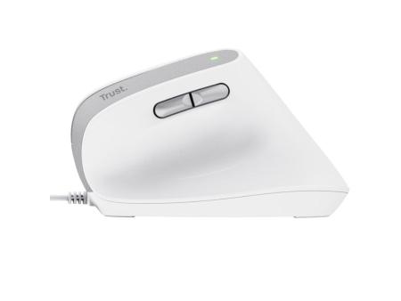 Ratón Ergonómico Trust Bayo II/ Hasta 2400 DPI/ Blanco