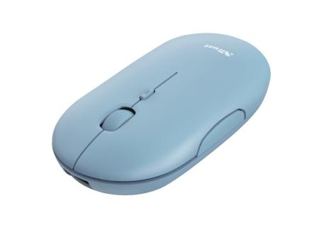 Ratón Inalámbrico por Bluetooth Trust Puck/ Batería recargable/ Hasta 1600 DPI/ Azul