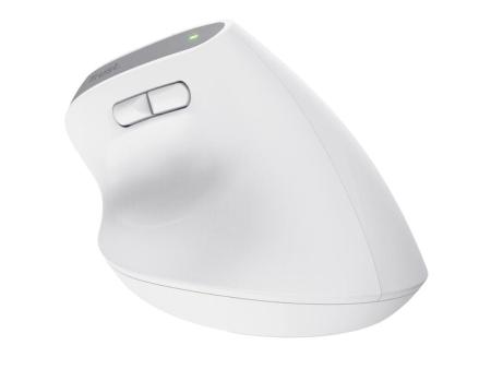 Ratón Ergonómico Inalámbrico por Bluetooth Trust Bayo+/ Batería Recargable/ Hasta 2400 DPI/ Blanco