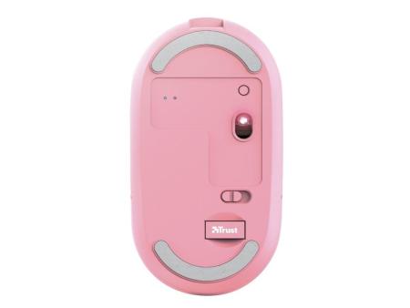 Ratón Inalámbrico por Bluetooth Trust Puck/ Batería recargable/ Hasta 1600 DPI/ Rosa