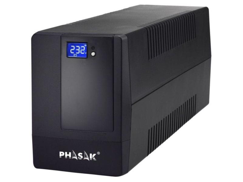 SAI Línea Interactiva Phasak 600 VA LCD/ 600VA/ 2 Salidas/ Formato Torre