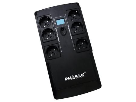 SAI Línea Interactiva Phasak Kryptos 800 VA/ 480W/ 6 Salidas/ Formato Bloque