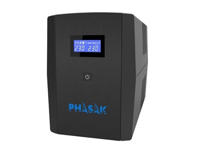 SAI Línea Interactiva Phasak SIRIUS 1260 VA Interactive/ 1260VA-720W/ 4 Salidas/ Formato Torre