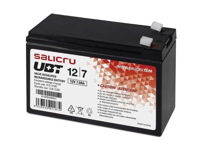 Batería Salicru UBT 12/7 V2 compatible con SAI Salicru según especificaciones