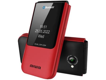 Teléfono Móvil Aiwa FP-24RD para Personas Mayores/ Rojo