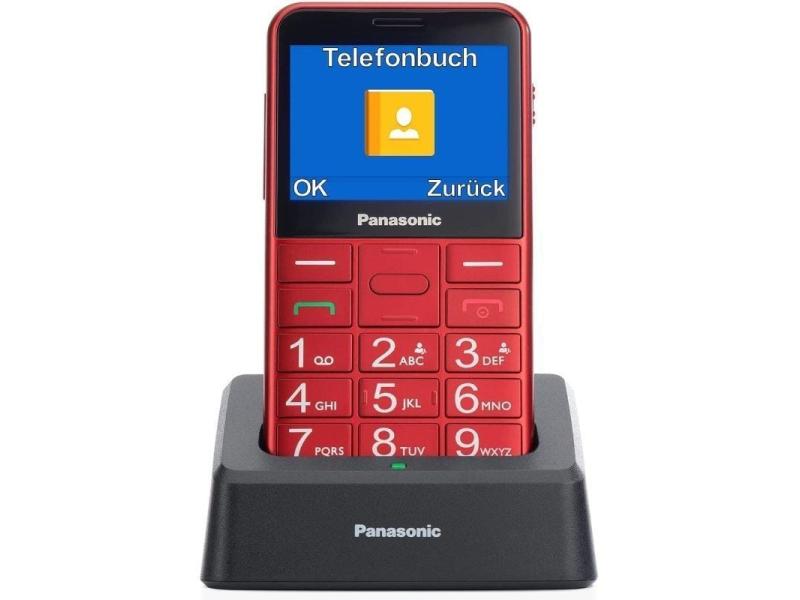 Teléfono Móvil Panasonic KX-TU155EXRN para Personas Mayores/ Rojo