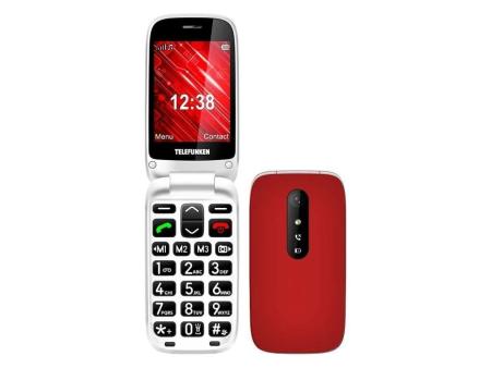 Teléfono Móvil Telefunken S445 para Personas Mayores/ Rojo