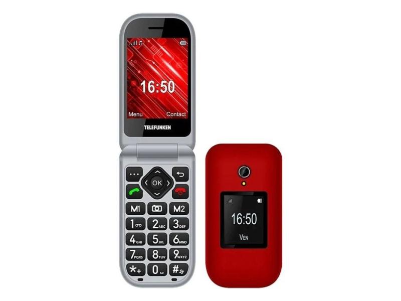 Teléfono Móvil Telefunken S460 para Personas Mayores/ Rojo