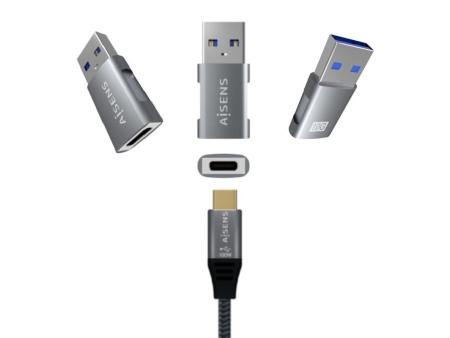 Adaptador USB 3.2 GEN2 Aisens A108-0655/ USB Tipo-C Hembra - USB Macho