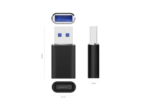 Adaptador USB 3.2 GEN2 Aisens A108-0678/ USB Tipo-C Hembra - USB Macho