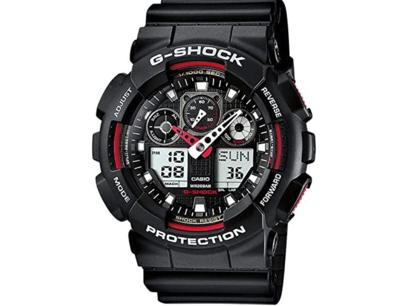 Reloj Analógico y Digital Casio G-Shock Trend GA-100-1A4ER/ 55mm/ Negro y Rojo