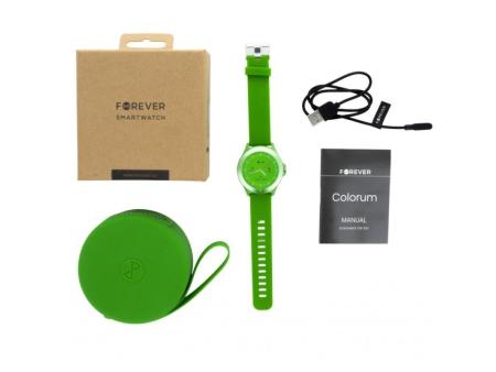 Smartwatch Forever Colorum CW-300/ Notificaciones/ Frecuencia Cardíaca/ Verde