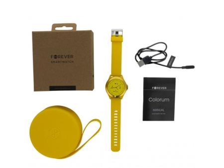 Smartwatch Forever Colorum CW-300/ Notificaciones/ Frecuencia Cardíaca/ Amarillo