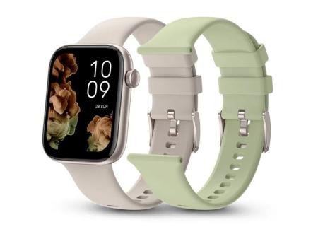 Smartwatch SPC Smartee Duo 2 9650B/ Notificaciones/ Frecuencia Cardíaca/ Blanco/ Incluye Correa Extra