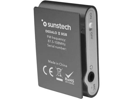 Reproductor MP3 Sunstech Dedalo III/ 8GB/ Radio FM/ Gris