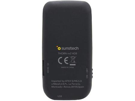 Reproductor MP4 Sunstech Thorn/ 4GB/ Pantalla 1.8'/ Radio FM/ Negro