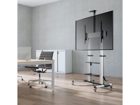 Soporte de Pie Inclinable con Ruedas y Manivela Aisens FT100TE-125 para TV 60-100'/ hasta 100kg