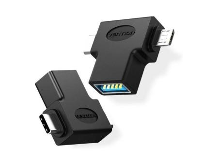 Adaptador USB 3.0 Vention CDIB0/ USB Tipo-C Macho - MicroUSB Macho