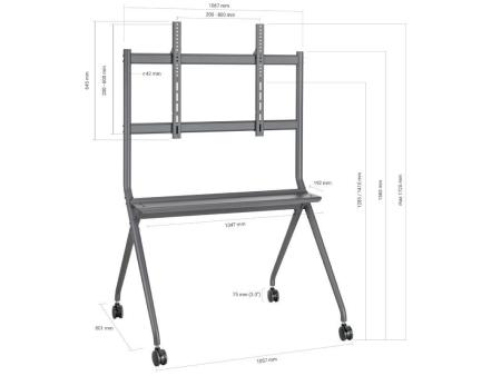 Soporte de Pie con Ruedas Aisens FT86FE-143 para TV o Pantalla Interactiva 50'-86'/ hasta 120kg