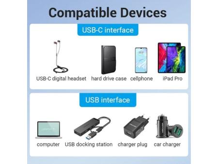 Adaptador USB 3.0 Vention CDPH0/ USB Macho - USB Tipo-C Hembra