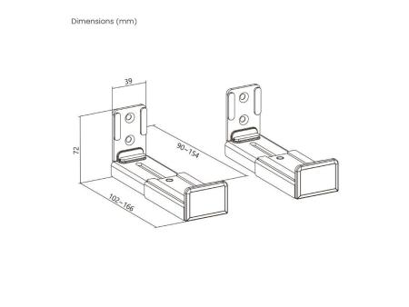 Soporte de Pared Aisens SPK02U-191 para Barra de Sonido/ hasta 15kg