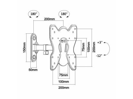 Soporte de Pared Extensible/ Inclinable/ Giratorio Aisens WT42TSE-007 para TV de 23-42'/ hasta 25kg