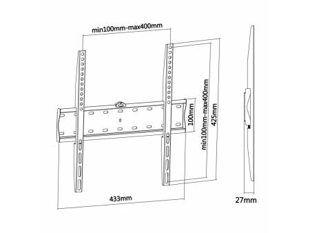 Soporte de Pared Fijo Aisens WT55F-013 para TV de 32-55'/ hasta 40kg