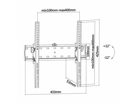 Soporte de Pared Inclinable Aisens WT55T-015 para TV de 32-55'/ hasta 40kg