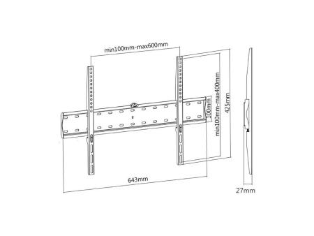 Soporte de Pared Fijo Aisens WT70F-069 para TV de 37-70'/ hasta 40kg