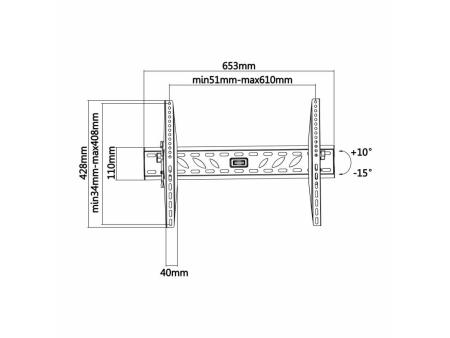 Soporte de Pared Inclinable Aisens WT70T-019 para TV de 37-70'/ hasta 50kg