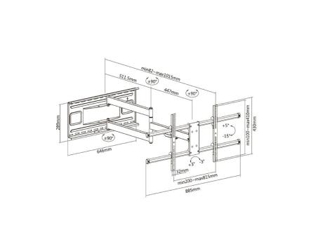 Soporte de Pared Giratorio/ Inclinable/ Nivelable Aisens WT80TSLE-161 para TV de 43-80'/ hasta 50kg