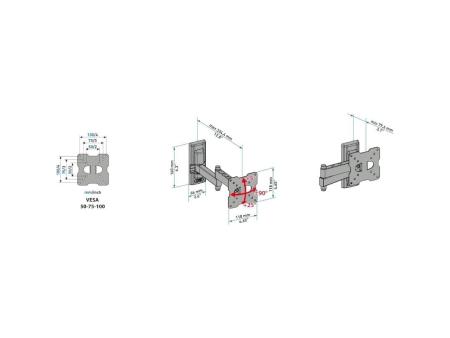 Soporte de Pared Giratorio/ Inclinable CME Meliconi EDR100 para TV de 14-25'/ hasta 17kg