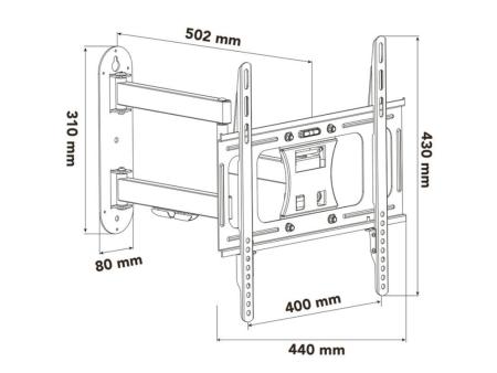 Soporte de Pared Giratorio/ Inclinable/ Nivelable Nox Lite Wall Flex para Monitores y TV de 23-55'/ hasta 30kg