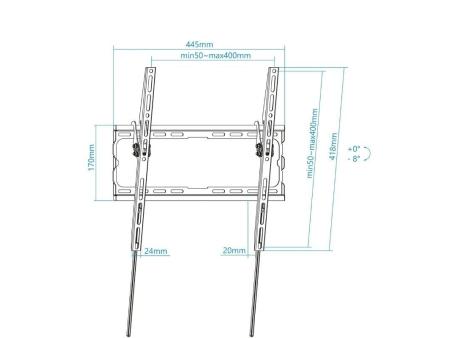 Soporte de Pared Fijo / Inclinable TooQ LP1071T-B para TV de 32-70'/ hasta 45kg