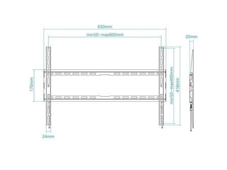 Soporte de Pared Fijo TooQ LP1080F-B para TV de 37-80'/ hasta 45kg