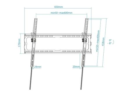 Soporte de Pared Fijo/ Inclinable TooQ LP1081T-B para TV de 37-80'/ hasta 45kg