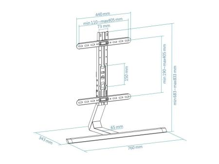 Soporte de Mesa TooQ DB3265F-B para TV de 32-65'/ hasta 40kg