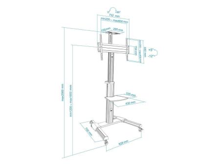 Soporte de Pie Tooq FS1870M-B para TV de 37-70'/ hasta 50kg