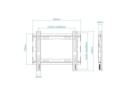 Soporte de Pared Fijo TooQ LP1043F-B para TV de 23-43'/ hasta 45kg