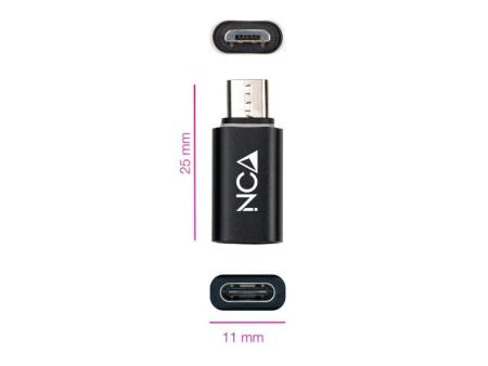 Adaptador Nanocable 10.02.0014/ MicroUSB Macho - USB Tipo-C Hembra