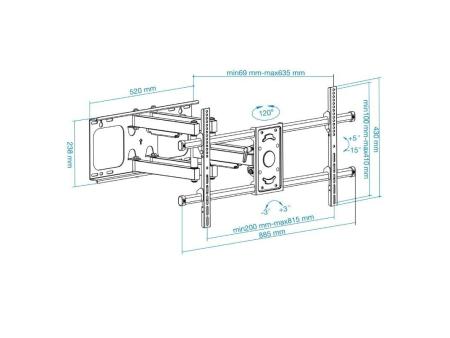 Soporte de Pared Giratorio/ Inclinable/ Nivelable TooQ LP3790TN-B para TV de 43-90'/ hasta 75kg