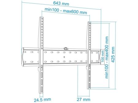 Soporte de Pared Fijo TooQ LP4170F-B para TV de 37-70'/ hasta 40kg