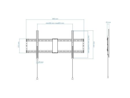 Soporte de Pared Fijo TooQ LP4390F-B para TV de 43-90'/ hasta 70kg