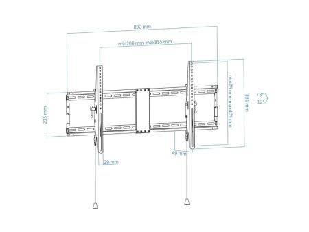 Soporte de Pared Inclinable TooQ LP4391T-B para TV de 43-90'/ hasta 70kg