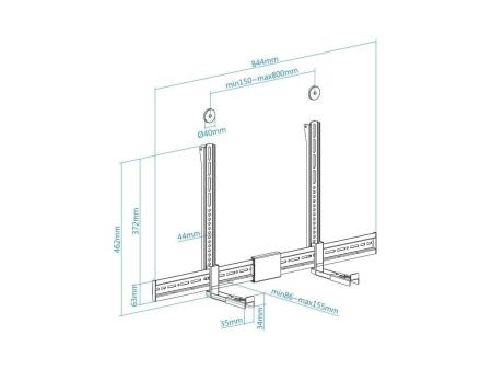 Soporte Universal Multi-Instalación TooQ TQSBM-01 para Barra de Sonido/ Hasta 15kg