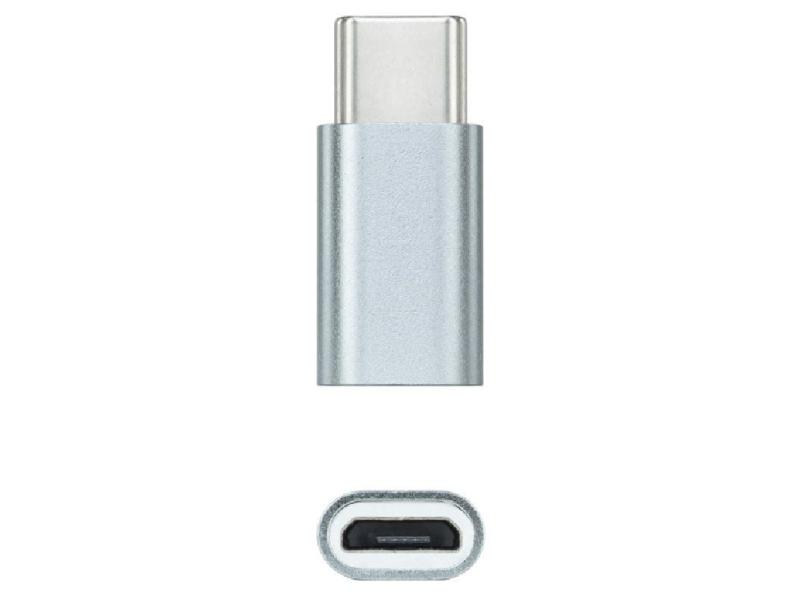 Adaptador Nanocable 10.02.0011/ USB Tipo-C Macho - MicroUSB Hembra