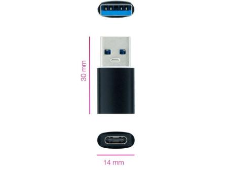 Adaptador USB 3.1 Nanocable 10.02.0012/ USB Macho - USB Tipo-C Hembra