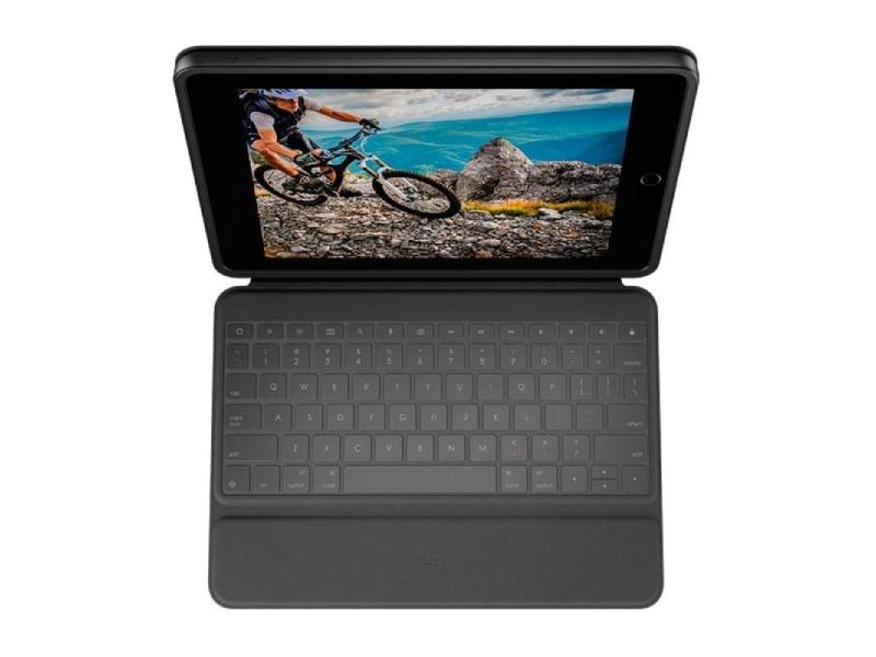 Funda con Teclado Logitech Rugged Folio para Tablets Apple Ipad 7ª y 8ª Generación 10.2'/ Negro