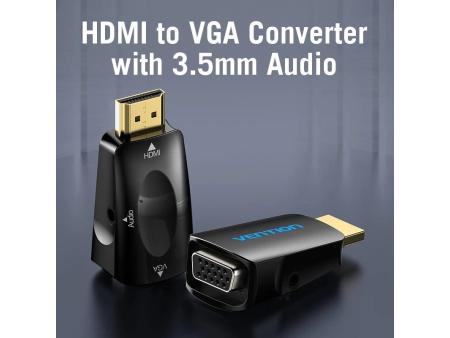 Adaptador Conversor Vention AIDB0/ HDMI Macho a VGA Hembra/ Audio Jack 3.5mm