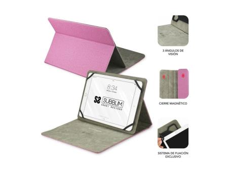 Funda Subblim Clever Stand para Tablets de 9'-10.1'/ Rosa